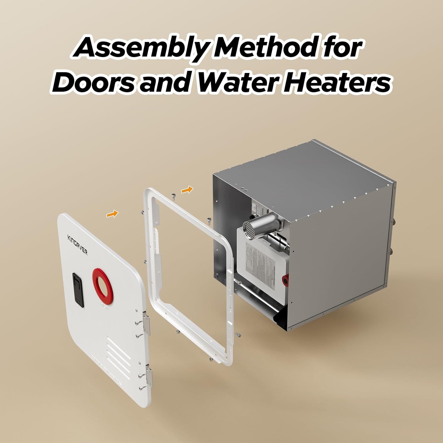 RV Tankless Water Heater without Door, , Propane Gas, DC 12V, 3 Optional Door Sizes 15"x15", 15"x18" and 18"x18" for Refitment, Compatible with All RVs, Sufficient Power, High Altitude