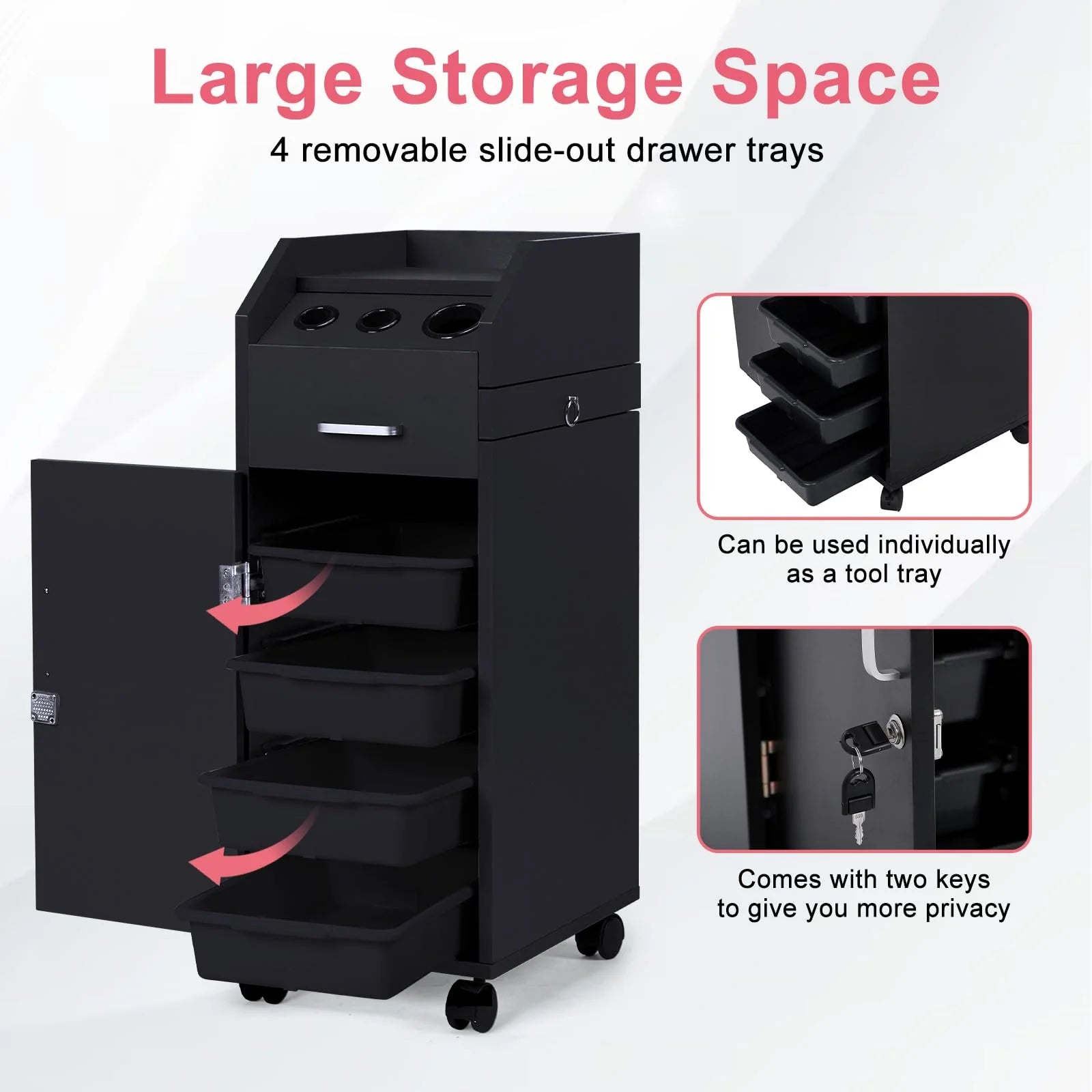 Winado Hair Salon Storage Cart with Wheels