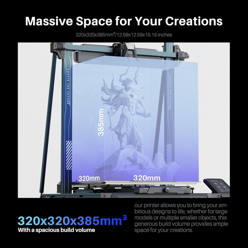 Printer with Auto Bed Leveling, Dual-Gear Direct Extruder, Dual Lead Screw Drive, Removable Capacitive Screen, 8.85x8.85x11in Large Printing Size