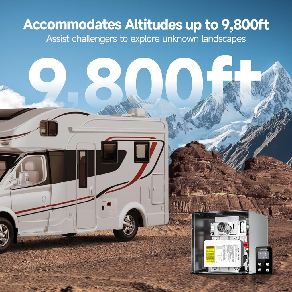 RV Tankless Water Heater without Door, , Propane Gas, DC 12V, 3 Optional Door Sizes 15"x15", 15"x18" and 18"x18" for Refitment, Compatible with All RVs, Sufficient Power, High Altitude