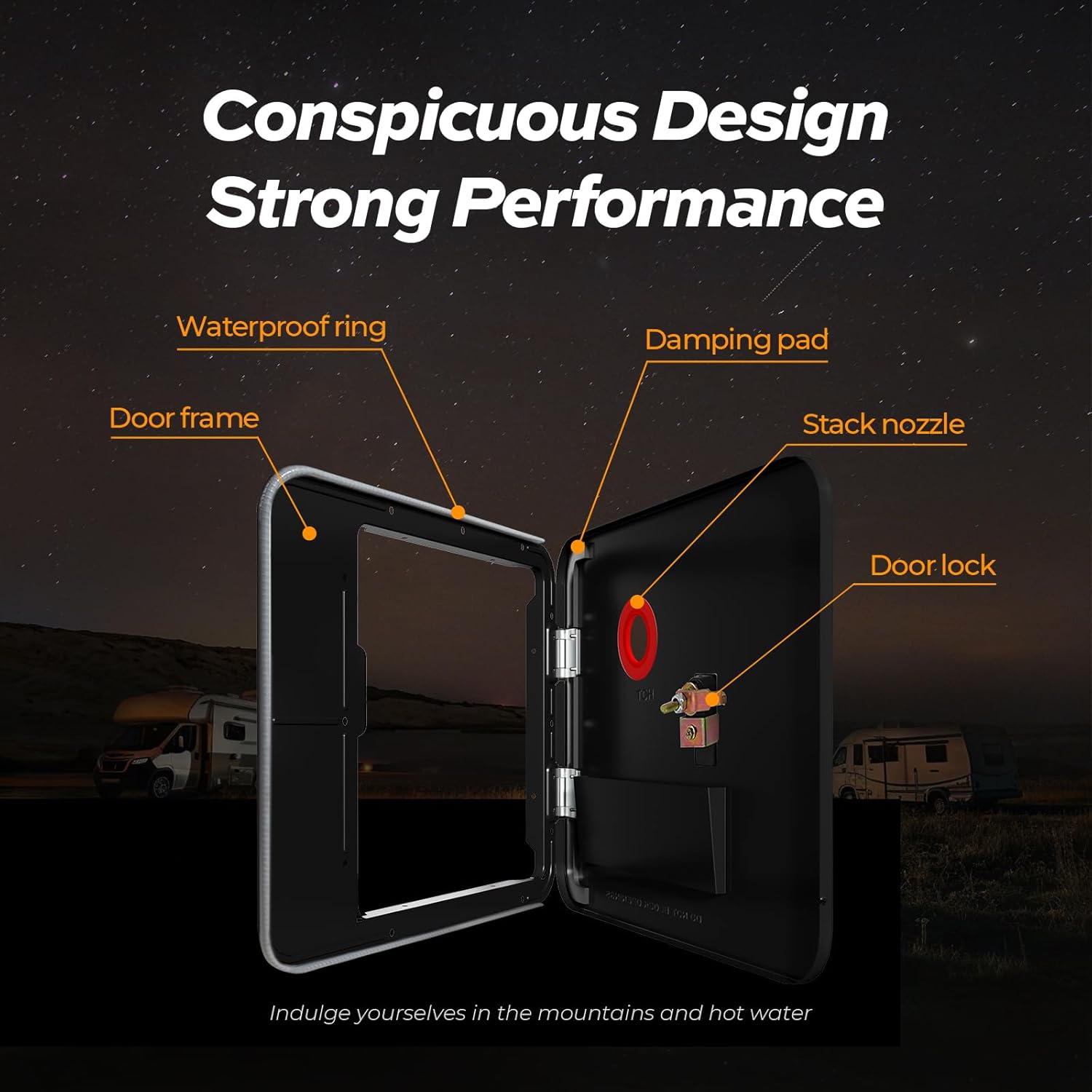 RV Tankless Water Heater without Door, , Propane Gas, DC 12V, 3 Optional Door Sizes 15"x15", 15"x18" and 18"x18" for Refitment, Compatible with All RVs, Sufficient Power, High Altitude